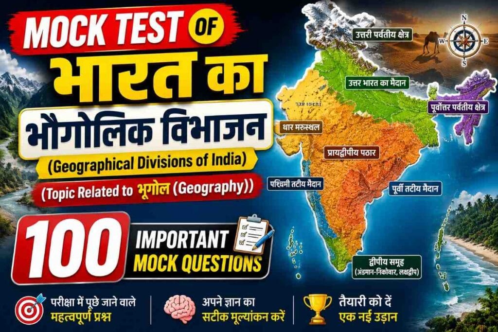 geographical divisions of india mock test – India Physical Divisions Geography MCQ Quiz