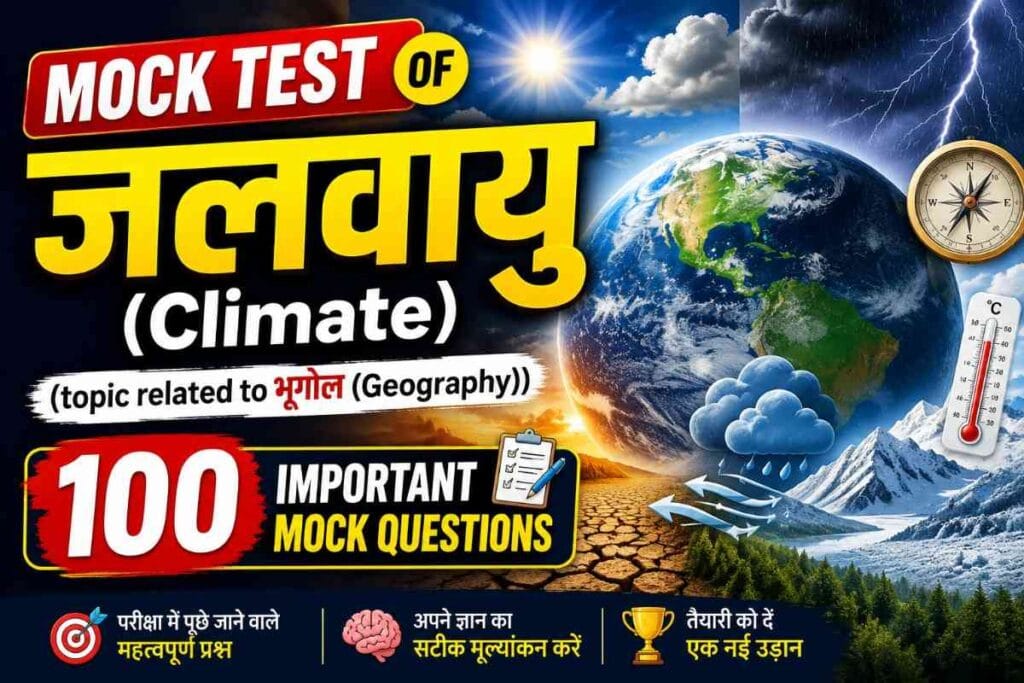 climate mock test - 100 important climate MCQ questions for Geography exam preparation