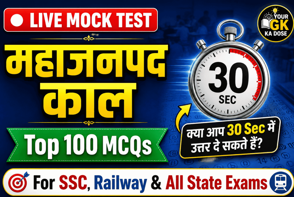 Mahajanapad Kaal Mock Test – Top 100 MCQs in Hindi | प्राचीन भारत महाजनपद काल मॉक टेस्ट