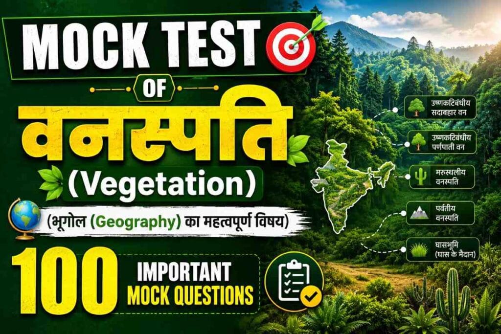 vegetation mock test – वनस्पति (Vegetation) Geography Mock Test 100 Important MCQ Questions
